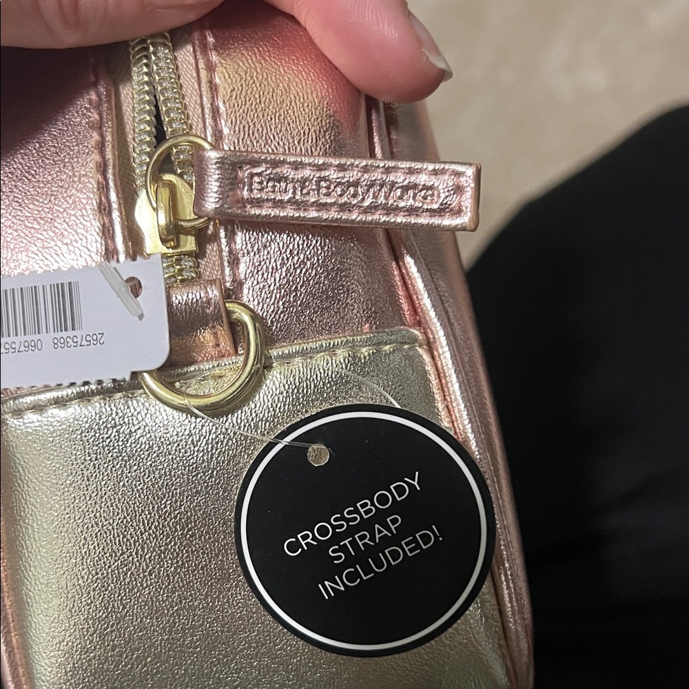 NWT Bath & Body Works Rose Gold and Silver Mini Backpack Crossbody - Picture 2 of 7